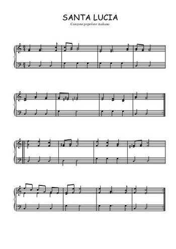 Téléchargez l'arrangement pour piano de la partition de Santa Lucia en PDF